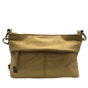 Tignanello Yellow Leather Front Pocket Crossbody Bag.